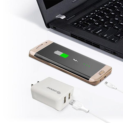 Esoulk 12W 2.4A Dual USB Travel Wall Charger With 5FT Micro USB Charging Cable