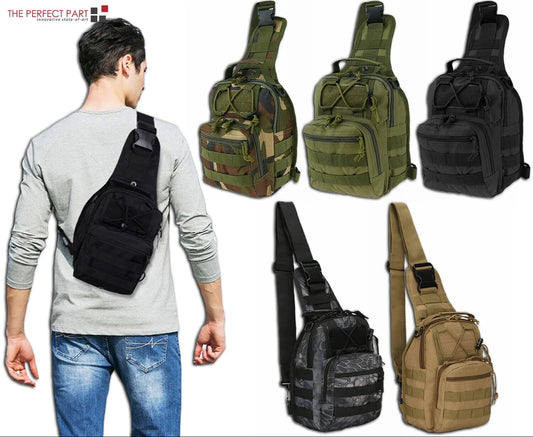 Mens Backpack Tactical Sling Shoulder Bag Molle Travel Chest Pack Outdoor Hiking