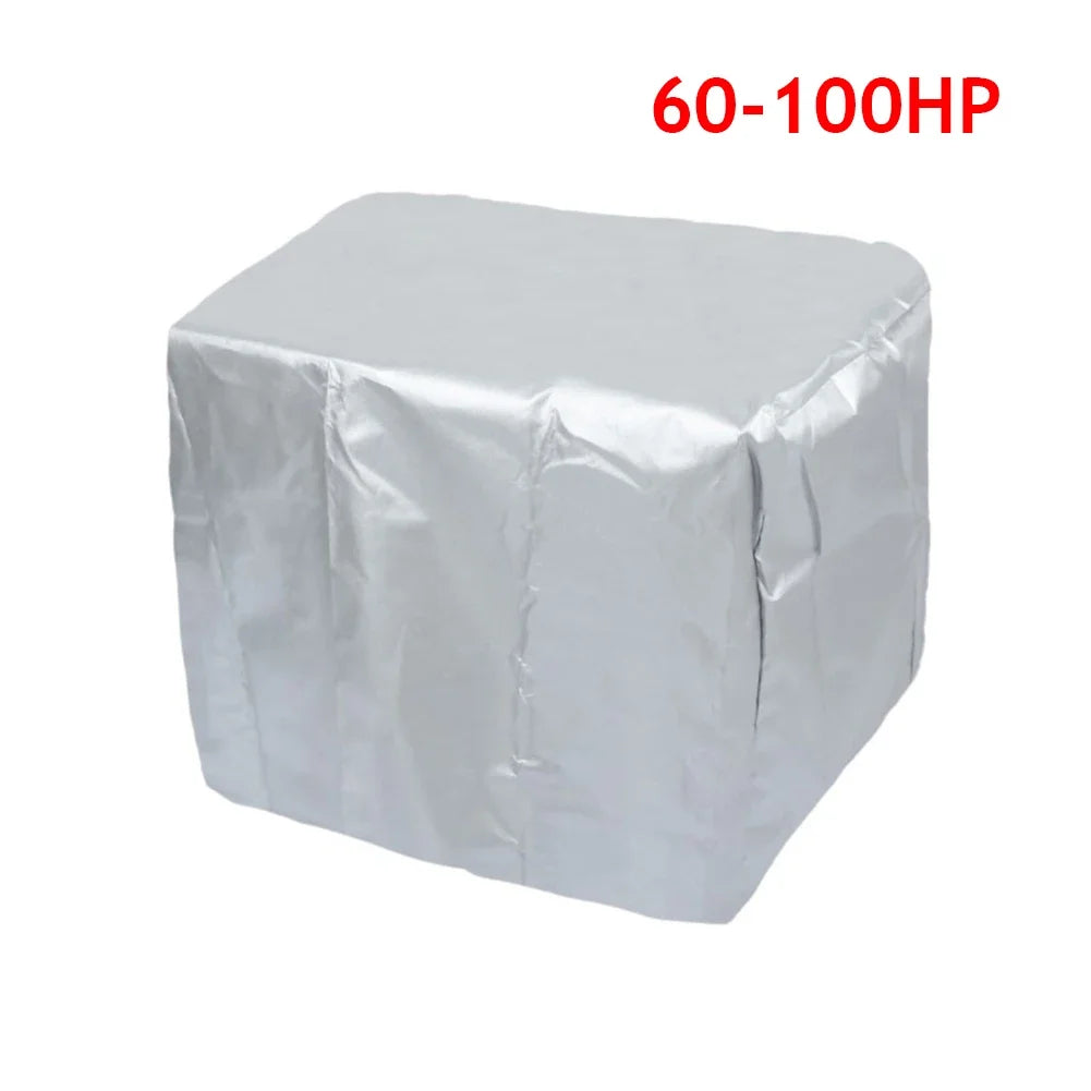 15-250HP Full Outboard Motor Engine Boat Cover 210D Waterproof Anti-Scratch Heavy Duty Engine Protector Motor Black Boat Fabric