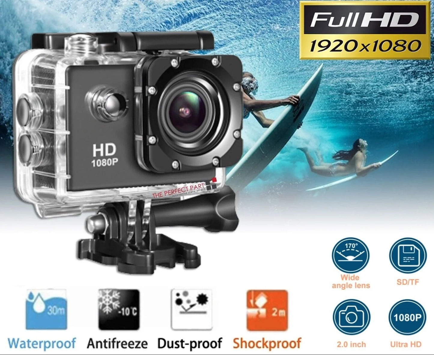 4K Action Sport Waterproof Camera 20 MP Recorder HD 1080P Camcorder Video 170°