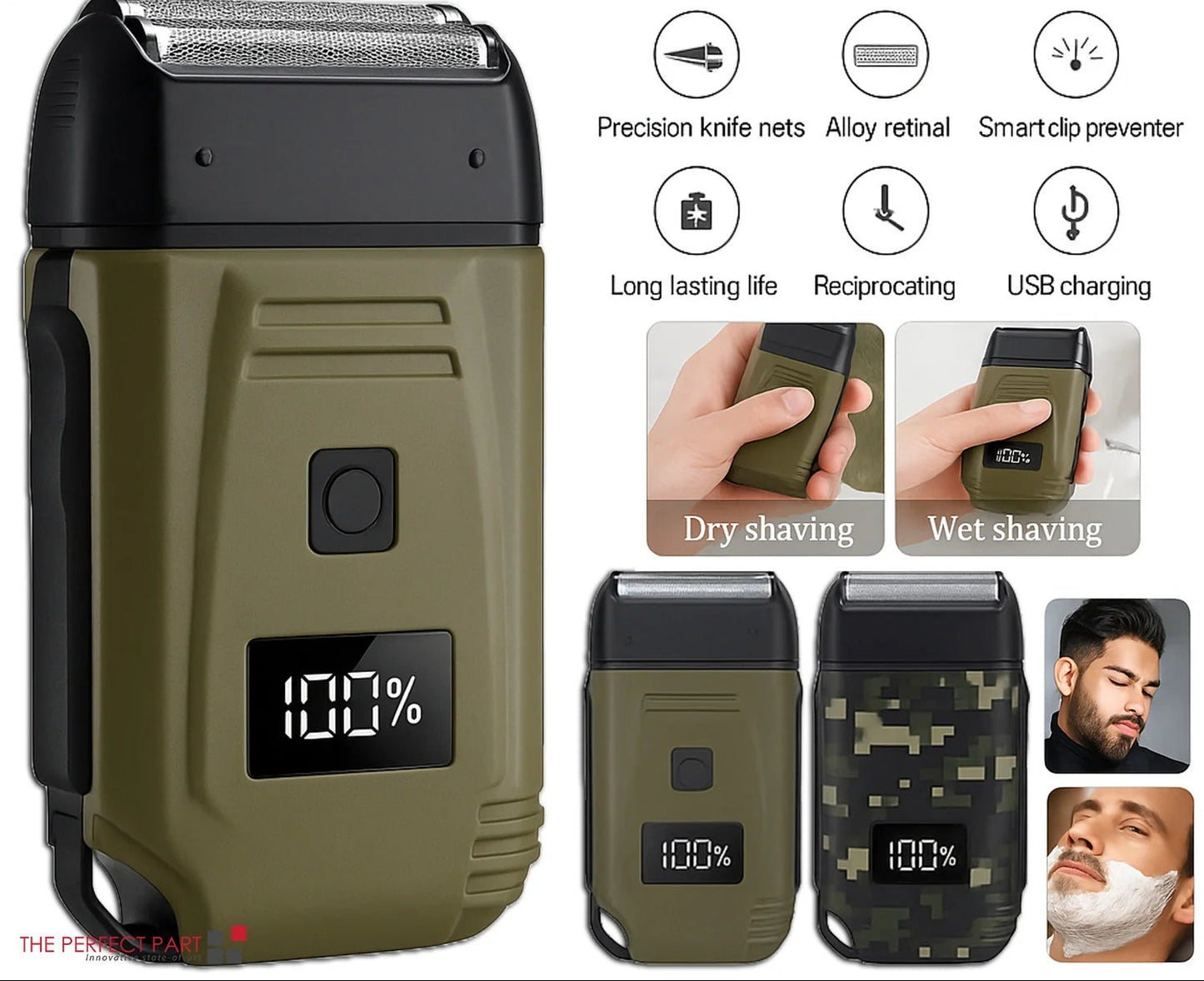 Mens USB Electric Shaver Trimmer Razor Rechargeable Hair Beard Shaving Machine